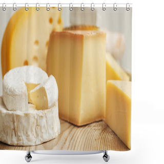 Personality  Various Types Of Cheese Composition Shower Curtains