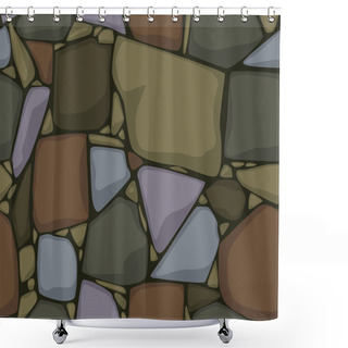 Personality  Seamless Stone Texture. Vector Colored Stones Background. Shower Curtains