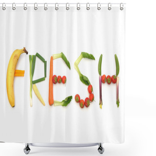 Personality  Fresh Fruits And Vegetables Shower Curtains
