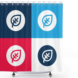 Personality  Biological Blue And Red Four Color Minimal Icon Set Shower Curtains