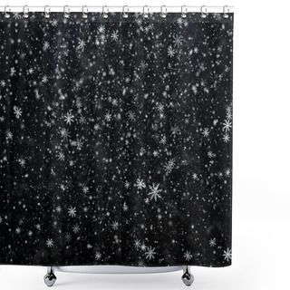 Personality  Falling Snowflakes, Snow Background Shower Curtains