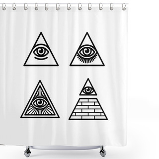 Personality  All Seeing Eye Symbols Set Shower Curtains