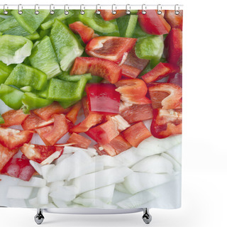 Personality  Peppers And Onion Shower Curtains