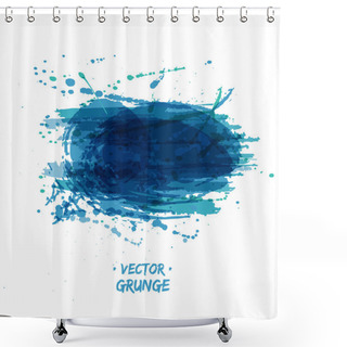 Personality  Blue Grunge Watercolor Banners. Vector Illustration Shower Curtains