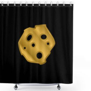 Personality  Asteroid Gold Plated Metalic Icon Or Logo Vector Shower Curtains