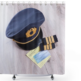 Personality  Professional Airline Pilot Equipment Shower Curtains