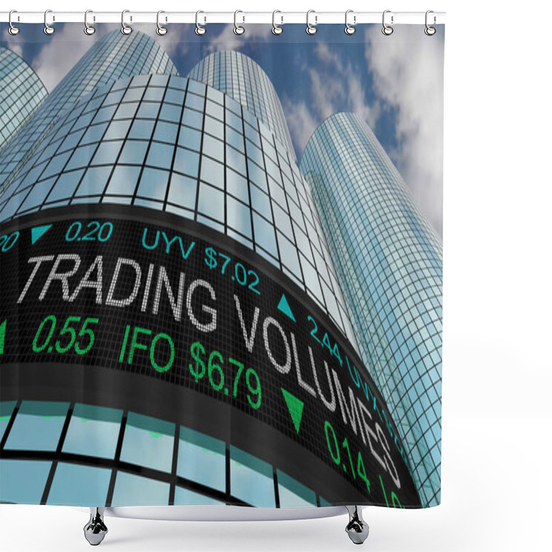 Personality  Trading Volumes Stock Market Activity Ticker 3d Illustration Shower Curtains