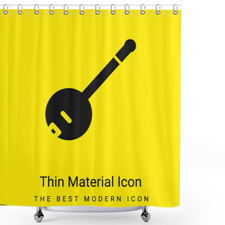 Personality  Banjo Minimal Bright Yellow Material Icon Shower Curtains