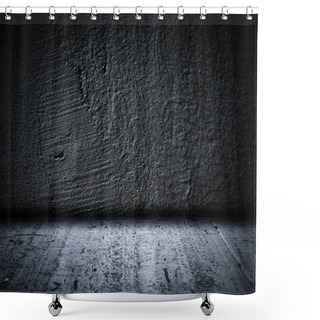 Personality  Black Background Wall And Floor Texture Shower Curtains