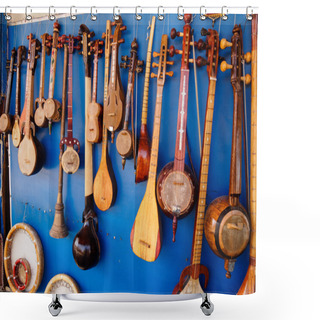 Personality  Taditional Eastern Musical Instruments, Bukhara, Uzbekistan Shower Curtains