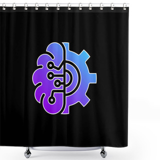 Personality  Artificial Intelligence Blue Gradient Vector Icon Shower Curtains