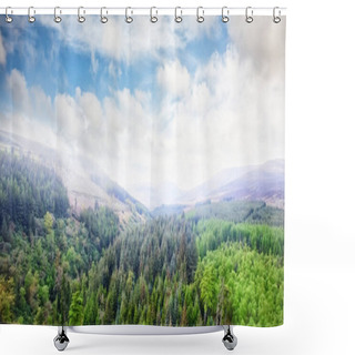 Personality   Trees Growing On Landscape  Shower Curtains