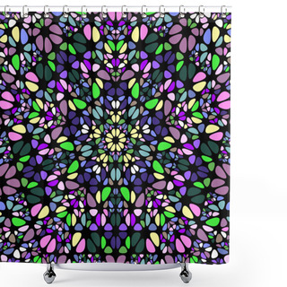 Personality  Abstract Radial Mosaic Background - Floral Hypnotic Vector Graphic Shower Curtains