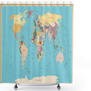 Personality  VINTAGE WORLD MAP Shower Curtains