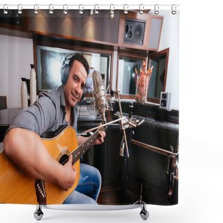 Personality  Playing Guitar And Singing Shower Curtains