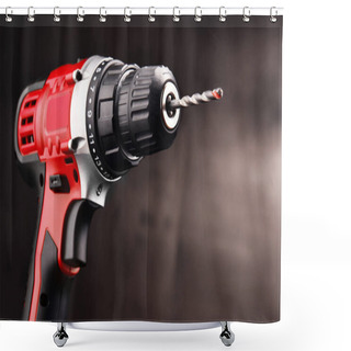 Personality  Cordless Drill With Drill Bit Working Also As Screw Gun Shower Curtains