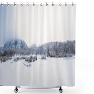 Personality  Beautiful Winter Landscape With Firs In Mountains, Jakutia  Shower Curtains