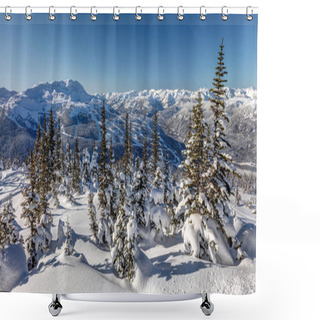 Personality  Whistler Mountain On A Sunny Winter Day. Whistler Blackcomb, British Columbia, Canada. Shower Curtains