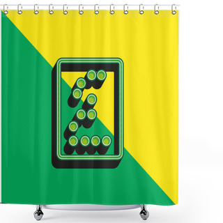 Personality  Braille Text Green And Yellow Modern 3d Vector Icon Logo Shower Curtains