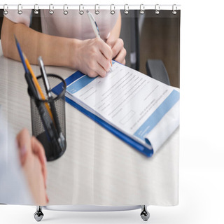 Personality  Patient Filling Medical Form Shower Curtains