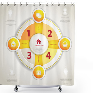 Personality  Four Business Steps, Vector Illustration Shower Curtains