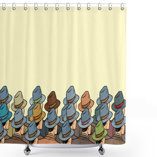 Personality  The Audience Background, Men Standing Back Shower Curtains