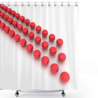 Personality  Red Lines Of Billiard Balls Shower Curtains