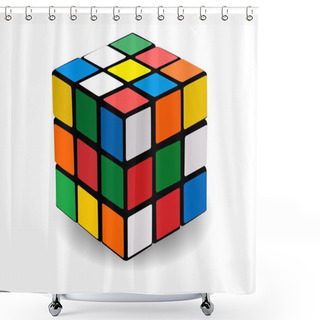 Personality  Puzzle In The Form Of Colour Squares Shower Curtains