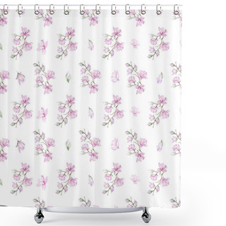 Personality  Pattern With Small Magnolias Shower Curtains