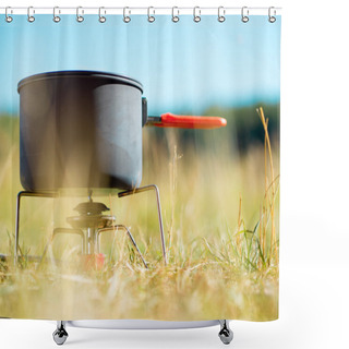 Personality  Can On Portable Camping Stove Shower Curtains