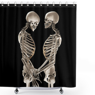 Personality  Skeletons In Love Shower Curtains