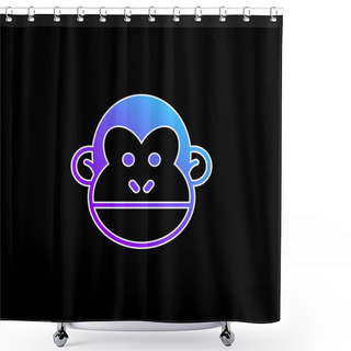 Personality  Animal Blue Gradient Vector Icon Shower Curtains