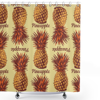 Personality  Hand Drawn Pineapples Shower Curtains