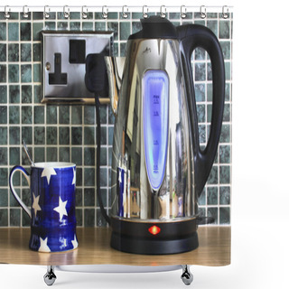 Personality  Electric Kettle And Cup Shower Curtains