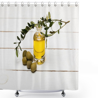 Personality  Olives And Essential Oil Shower Curtains
