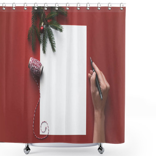 Personality  Person Writing Christmas Letter Shower Curtains