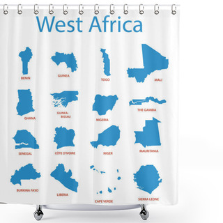 Personality  West Africa - Vector Maps Of Territories Shower Curtains