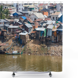 Personality  Poor District In Phnom Penh, Cambodia Shower Curtains
