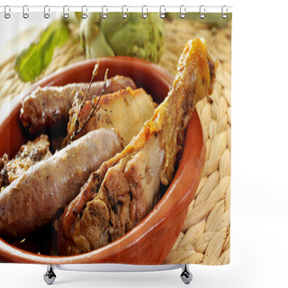 Personality  Roast Chicken And Sausages Shower Curtains