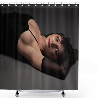 Personality  Beauty Brunette Shower Curtains