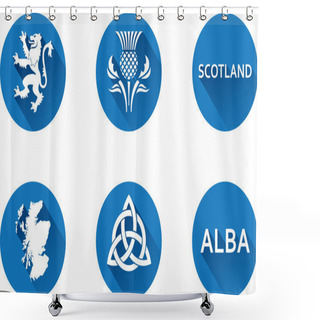 Personality  Scotland Flat Icon Set Shower Curtains