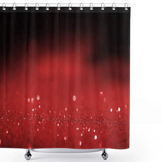 Personality  Abstract Blurred Red Glitter On Dark Background Shower Curtains