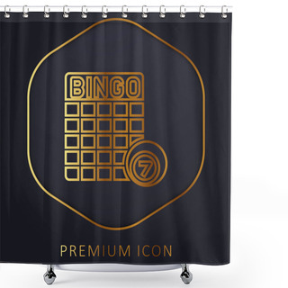 Personality  Bingo Golden Line Premium Logo Or Icon Shower Curtains