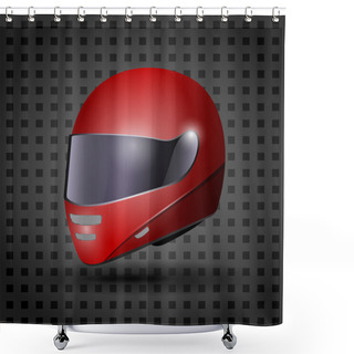 Personality  Racing Red Helmet Isolated On Black Background Shower Curtains
