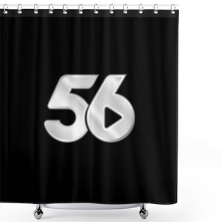 Personality  56 Social Logo Silver Plated Metallic Icon Shower Curtains