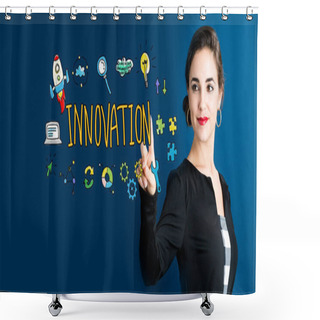 Personality  Innovation Concept With Business Woman  Shower Curtains