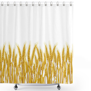 Personality  Wheat In The Field On A White Background. Illustrations Vector  Shower Curtains