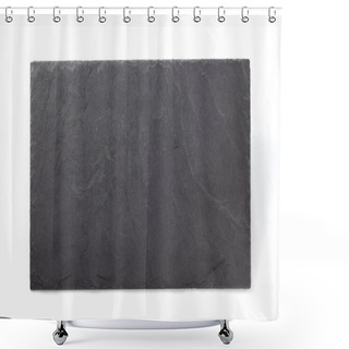 Personality  Slate Stone Tray Isolated On White  Shower Curtains
