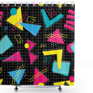 Personality  Retro 1980s Pattern Shower Curtains