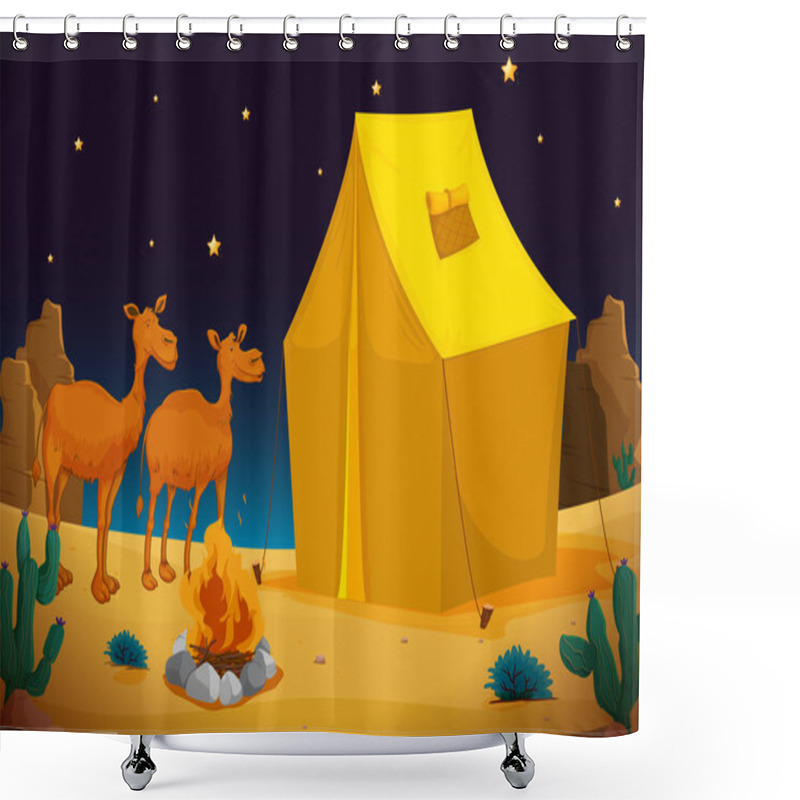 Personality  camels and tent shower curtains